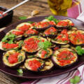 Recette Juillet • Mini « pizzas » aubergine